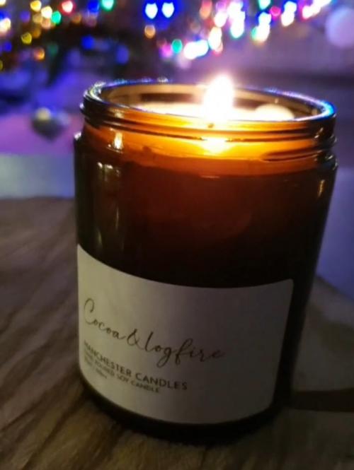 Soy Candle Cocoa Logfire image 1