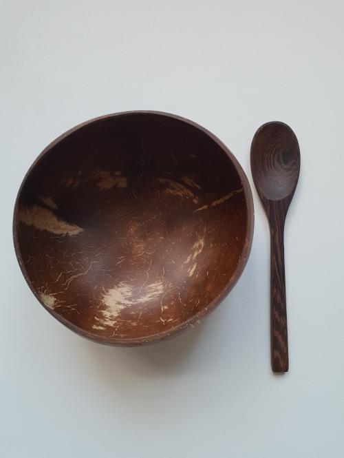 Coconut Bowl and Spoon Set Leaf image 2